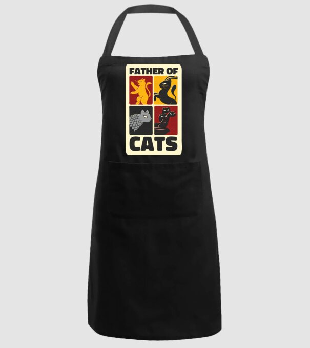 Father of Cats Game of Thrones parodie model negru pe tricou