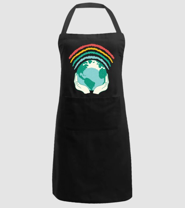 Pământ Wifi Curcubeu model negru pe tricou