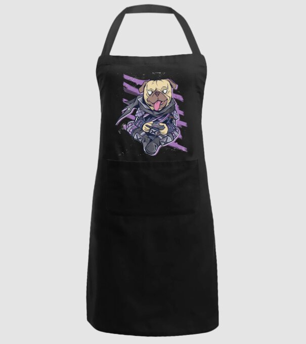 Mops Gamer model negru pe tricou