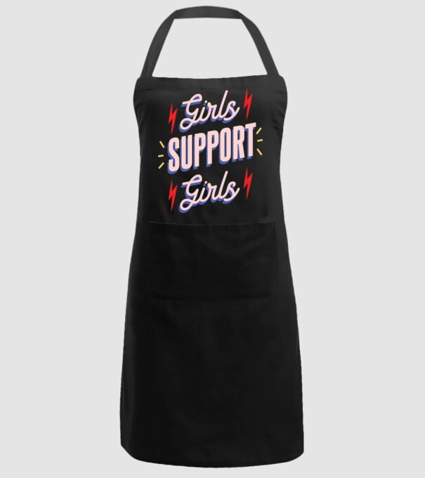Girls Support Girls Ziua Femeii model negru pe tricou