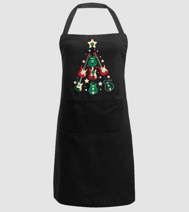 Pom de Crăciun Chitară model negru pe tricou