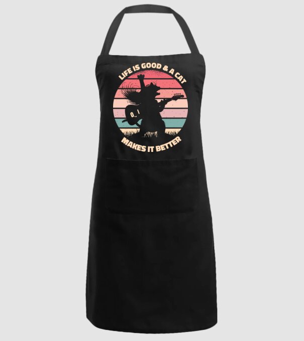 Pisică Chitaristă model negru pe tricou