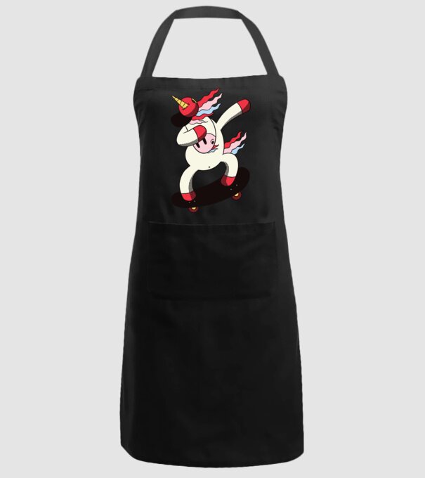 Skateboarder Unicorn DAB model negru pe tricou