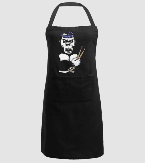 Gorilă Baterist model negru pe tricou