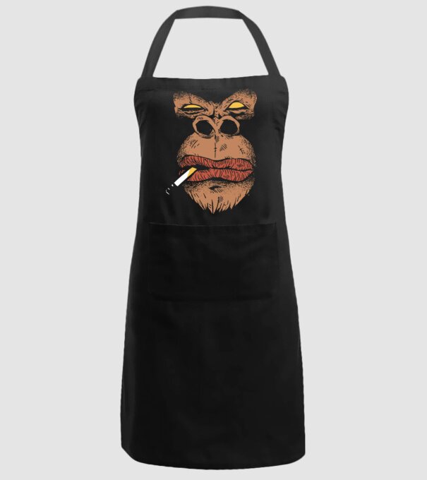 Cap de gorilă cu țigară model negru pe tricou
