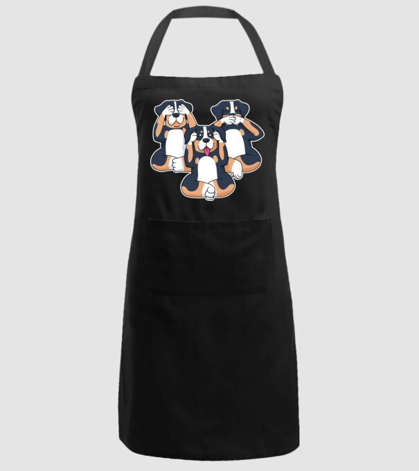Trei câini model negru pe tricou