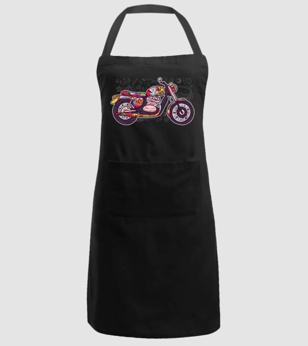 Motociclist Hippi model negru pe tricou