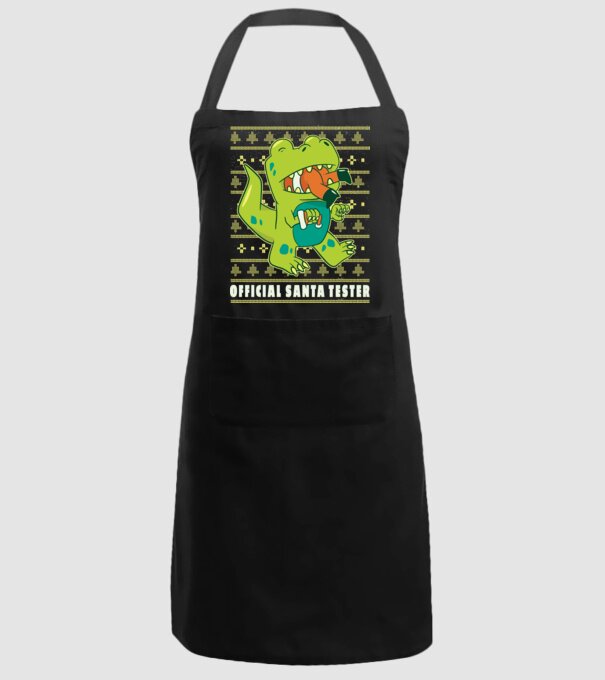 Tester oficial Moș Crăciun model negru pe tricou