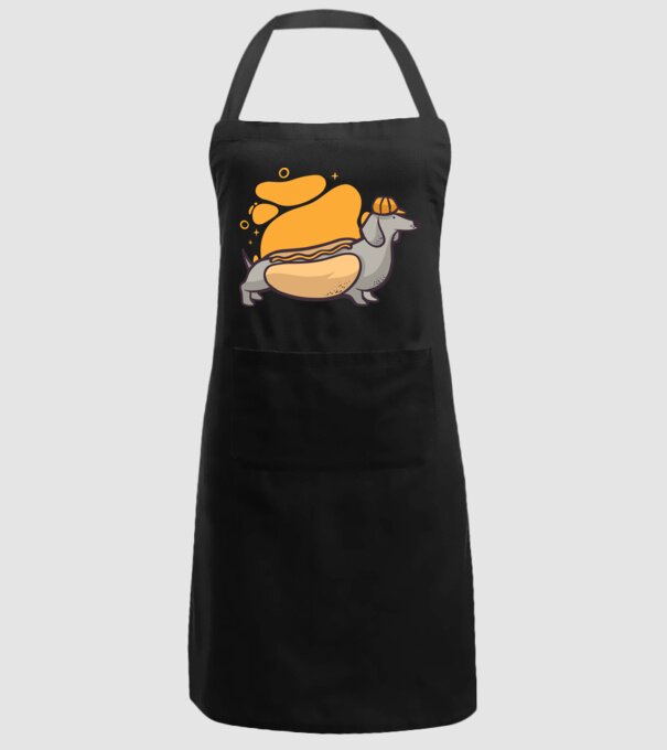 Teckel Hot dog model negru pe tricou