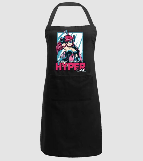 Hyper Gal - Fată Anime model negru pe tricou