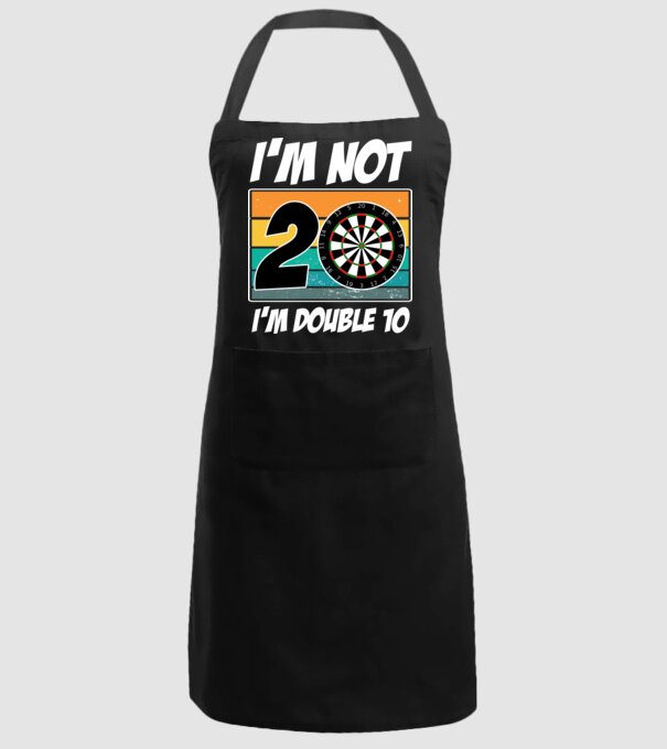 'I''m not 20 I''m double 10 darts birthday' model negru pe tricou