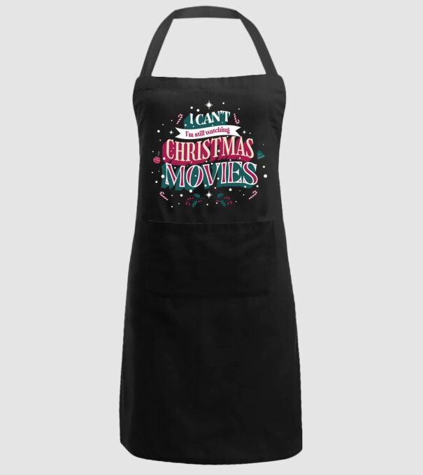 'I Can''t I''m still watching Christmas Movies' model negru pe tricou