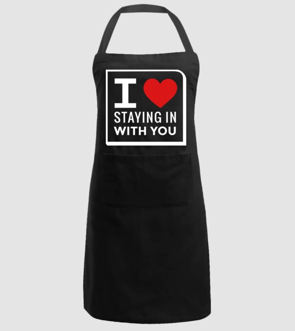 I love staying in with you model negru pe tricou
