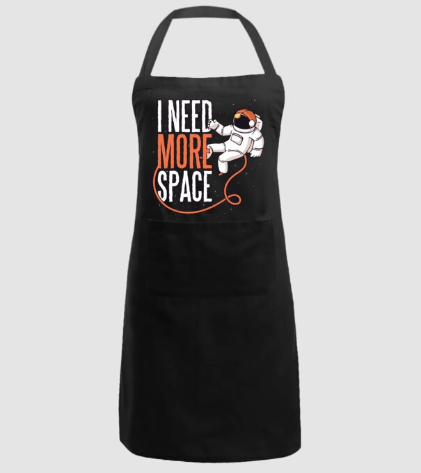 I need more space tricou astronaut model negru pe tricou