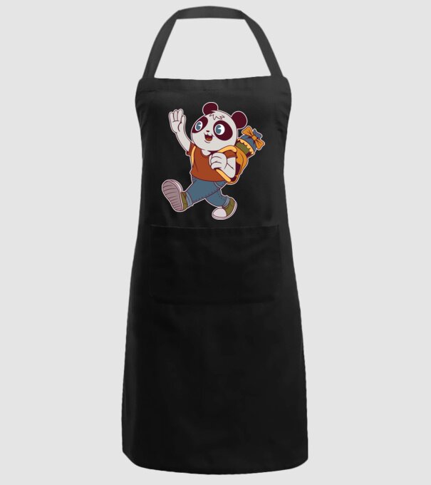 Panda școlar model negru pe tricou