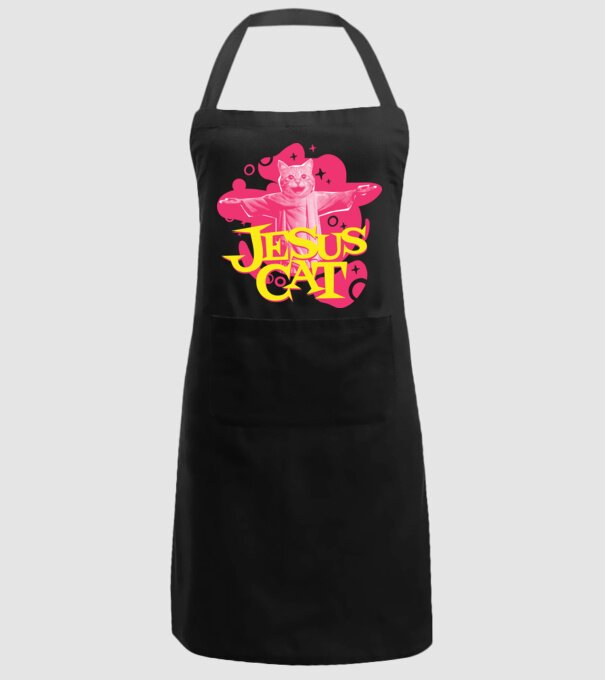 Jesus Cat model negru pe tricou