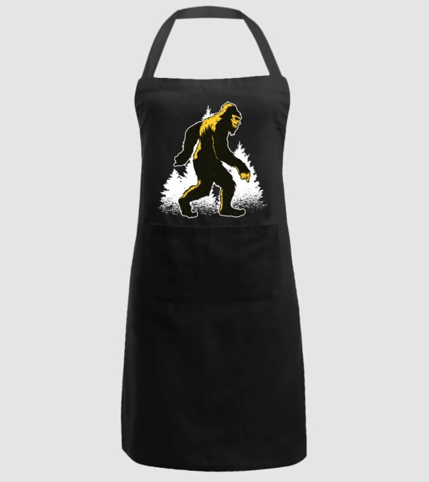Yeti în pădure model negru pe tricou