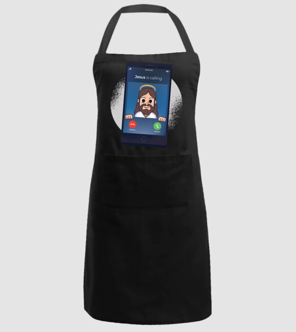 Isus te sună tricou amuzant model negru pe tricou