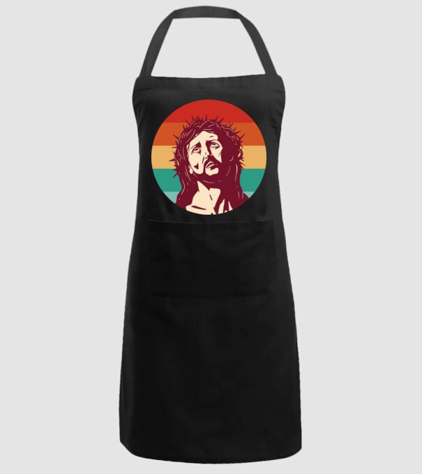 Iisus Hristos Retro model negru pe tricou