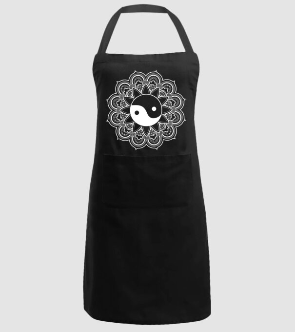 Yin-Yang Mandala model negru pe tricou