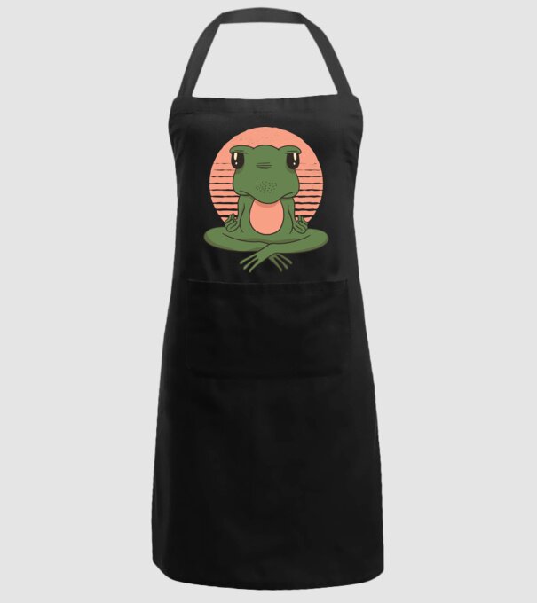 Yoga Broască model negru pe tricou