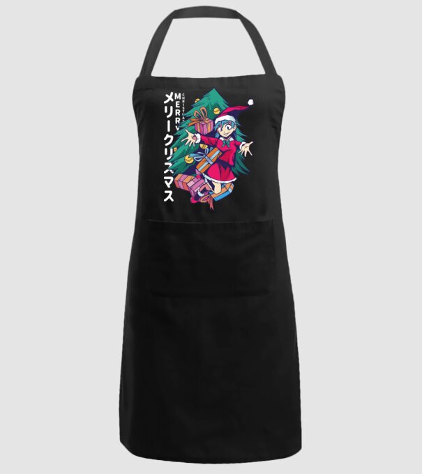 Anime Crăciun model negru pe tricou