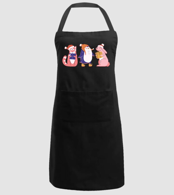 Animale drăguțe de Crăciun model negru pe tricou