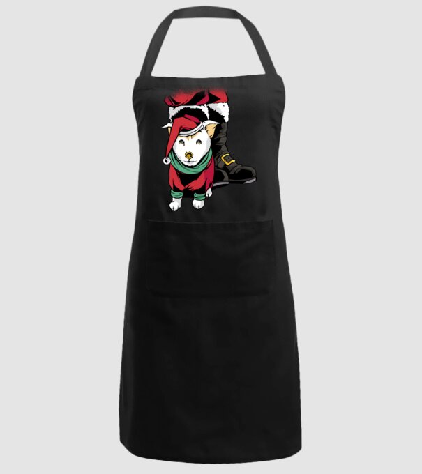 Cățeluș de Crăciun model negru pe tricou
