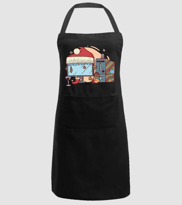 Computer de Crăciun model negru pe tricou