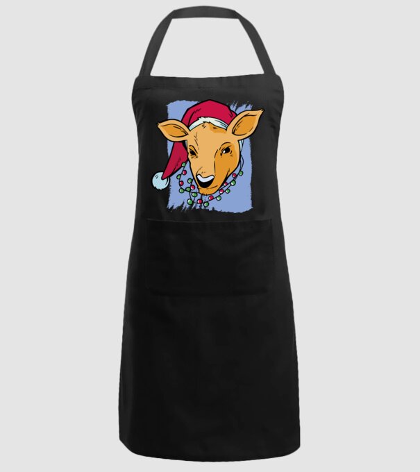 Cerb de Crăciun model negru pe tricou