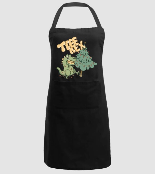 T-rex de Crăciun model negru pe tricou