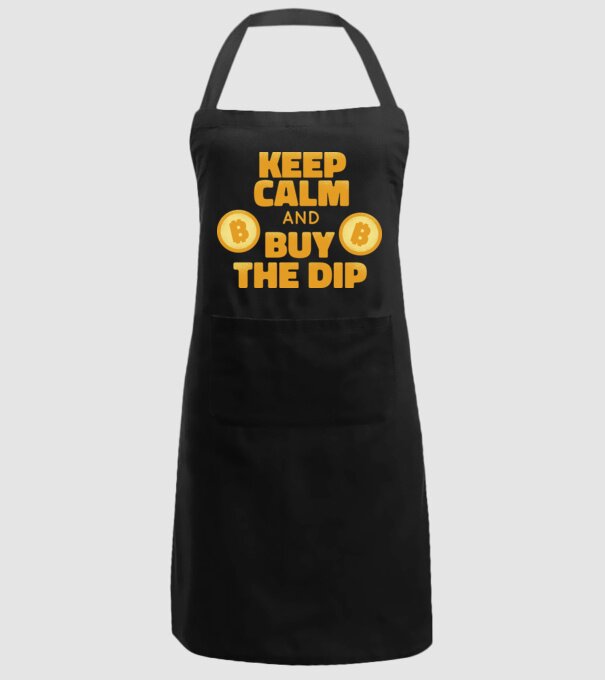 Keep calm and buy the dip Bitcoin model negru pe tricou