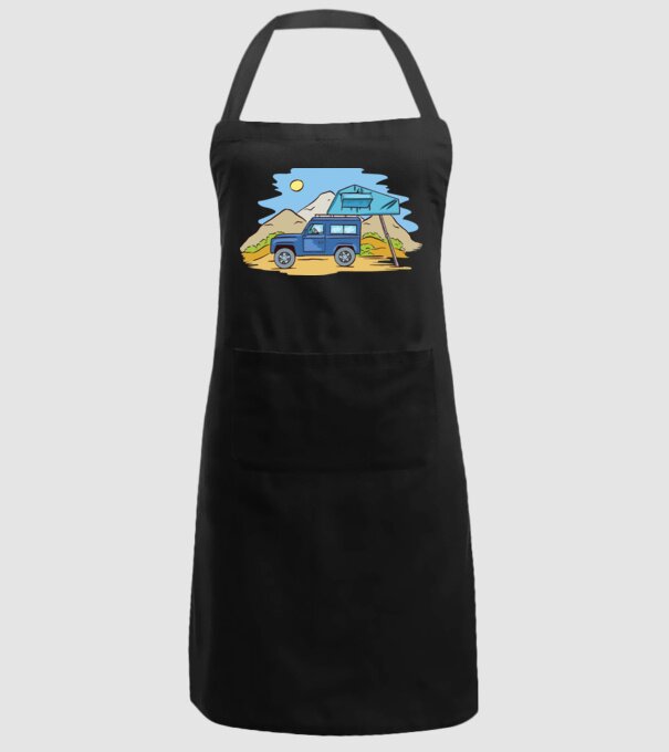Mașină de camping model negru pe tricou