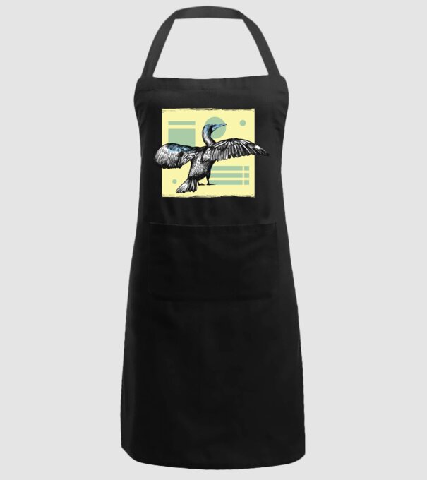 Pasăre cormoran model negru pe tricou
