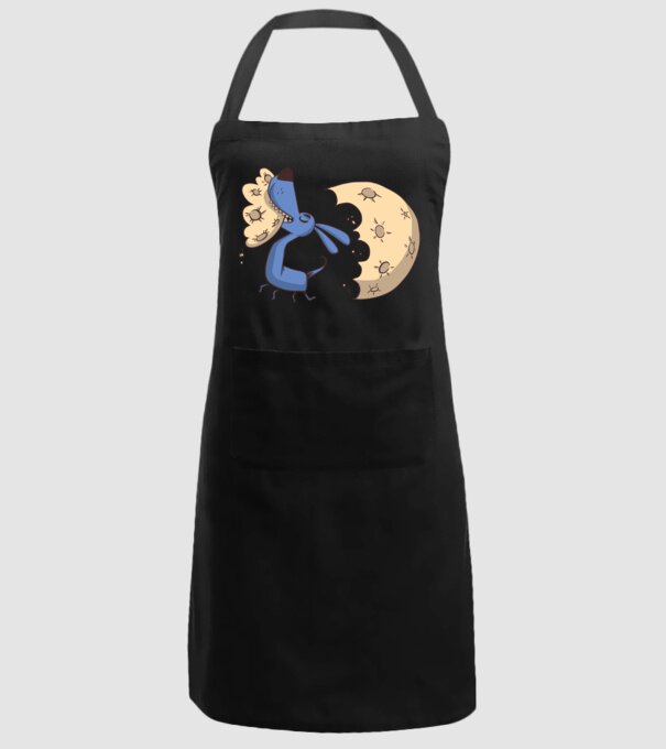 Câine Luna Mușcătură model negru pe tricou