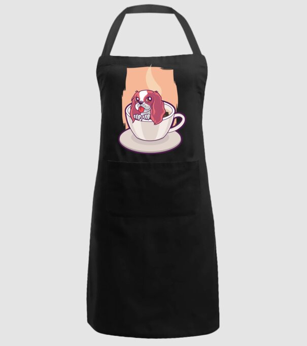 Cafea câine model negru pe tricou