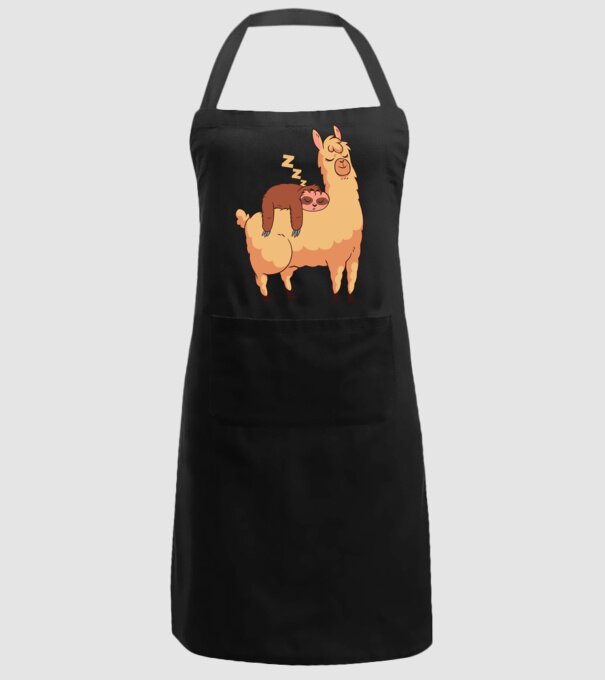 Leneș dormind pe Lama tricou amuzant model negru pe tricou