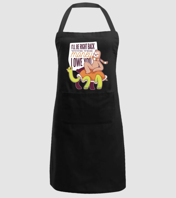 Leneș pe Țestoasă - Vin imediat cu banii pe care îi datorez model negru pe tricou