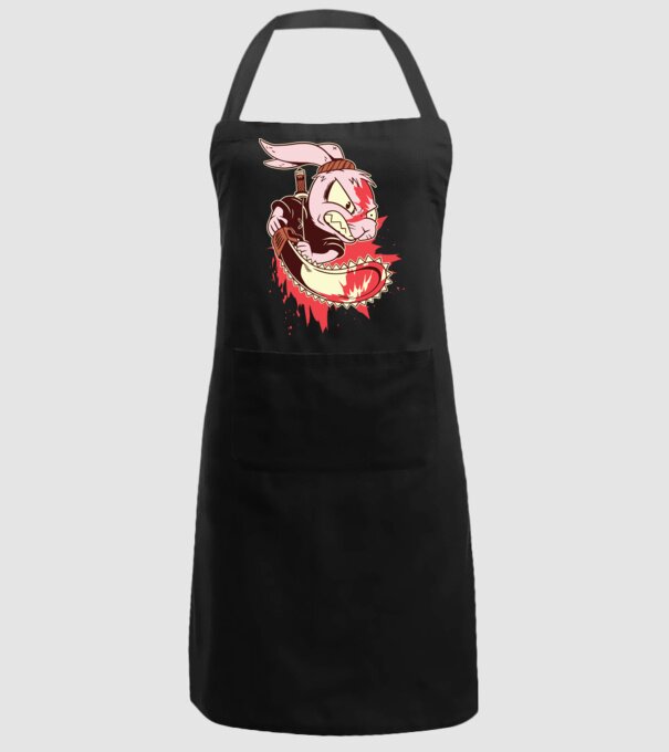 Iepuraș cu drujbă model negru pe tricou