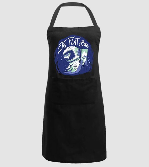 Astronaut Pământ plat model negru pe tricou