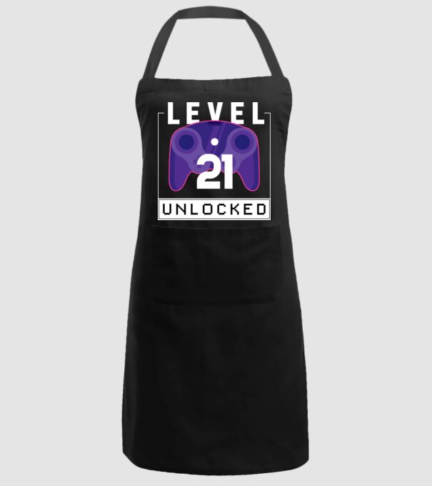 Level 21 Unlocked Gamer Birthday model negru pe tricou