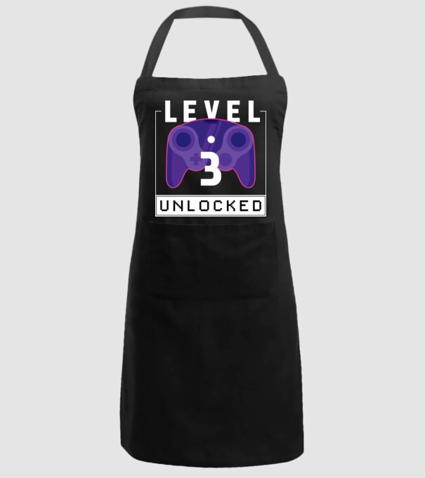 Level 3 Unlocked Gamer Birthday model negru pe tricou