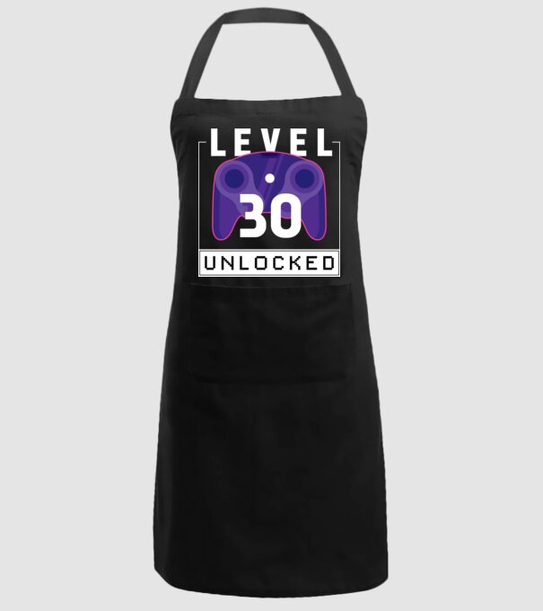 Level 30 Unlocked Gamer Birthday model negru pe tricou