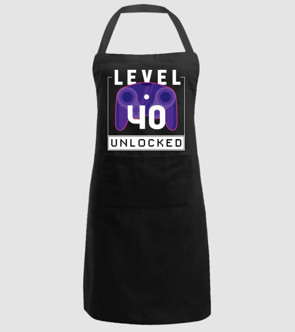 Level 40 Unlocked Gamer Birthday model negru pe tricou