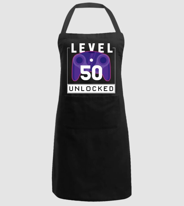 Level 50 Unlocked Gamer Birthday model negru pe tricou