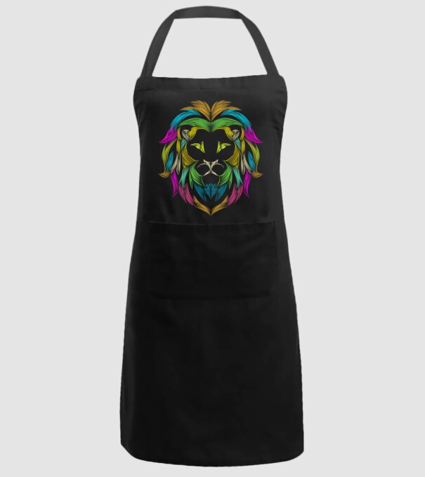 lion line art design model negru pe tricou