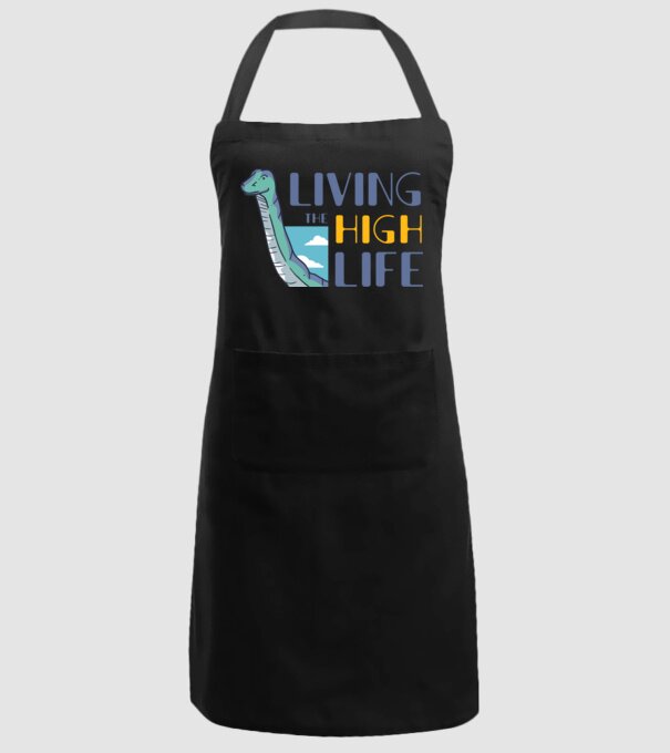 Living the High Life Dinosaur model negru pe tricou