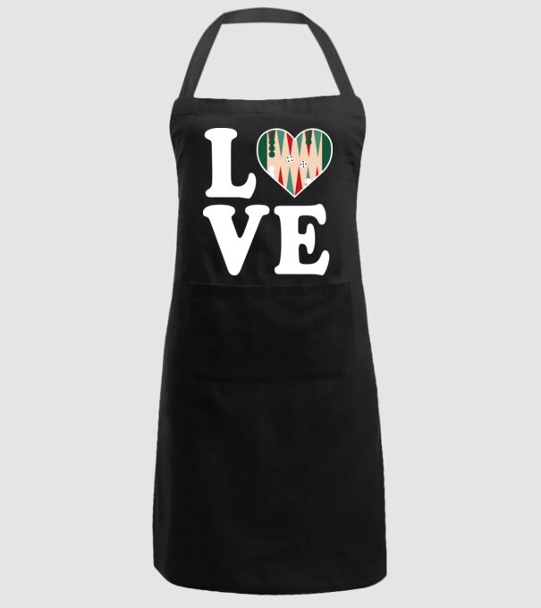 Love Backgammon model negru pe tricou