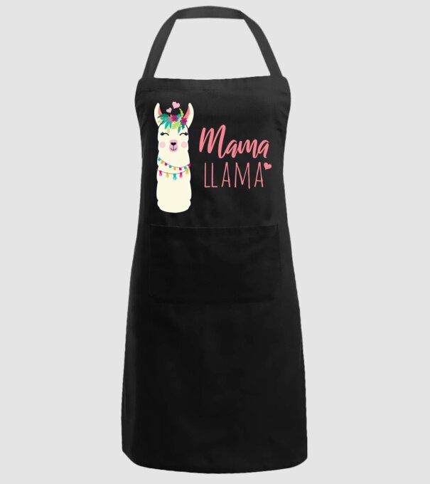Mama Llama model negru pe tricou