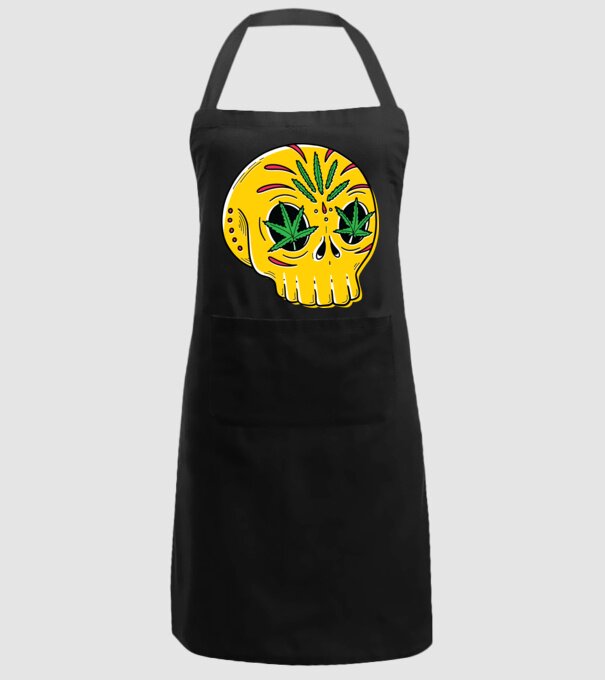 Marijuana Craniu model negru pe tricou